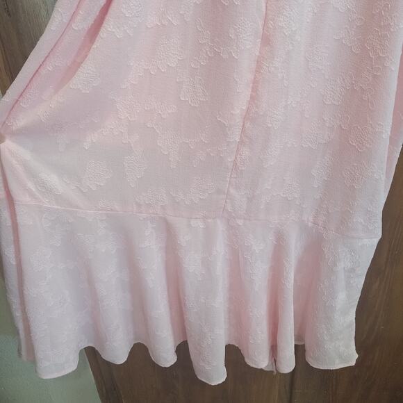 NWT Wild Fable Blush Pink Ruffle Embossed Floral Midi Dress Plus Size 2x Fairy - Picture 11 of 16